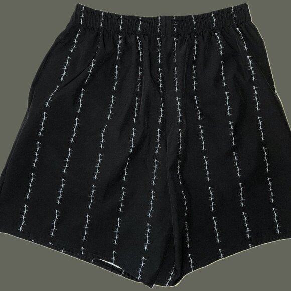 Men's Size Medium Black Barbed Wire Pinstriped Shorts NEW - Picture 4 of 4